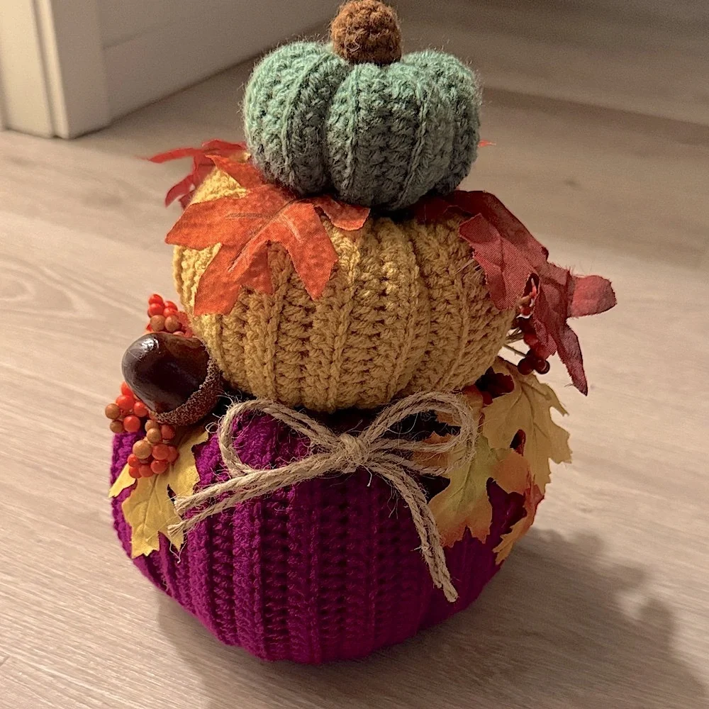 Handcrafted Crochet Pumpkin Fall Decor - Picture 1 of 4